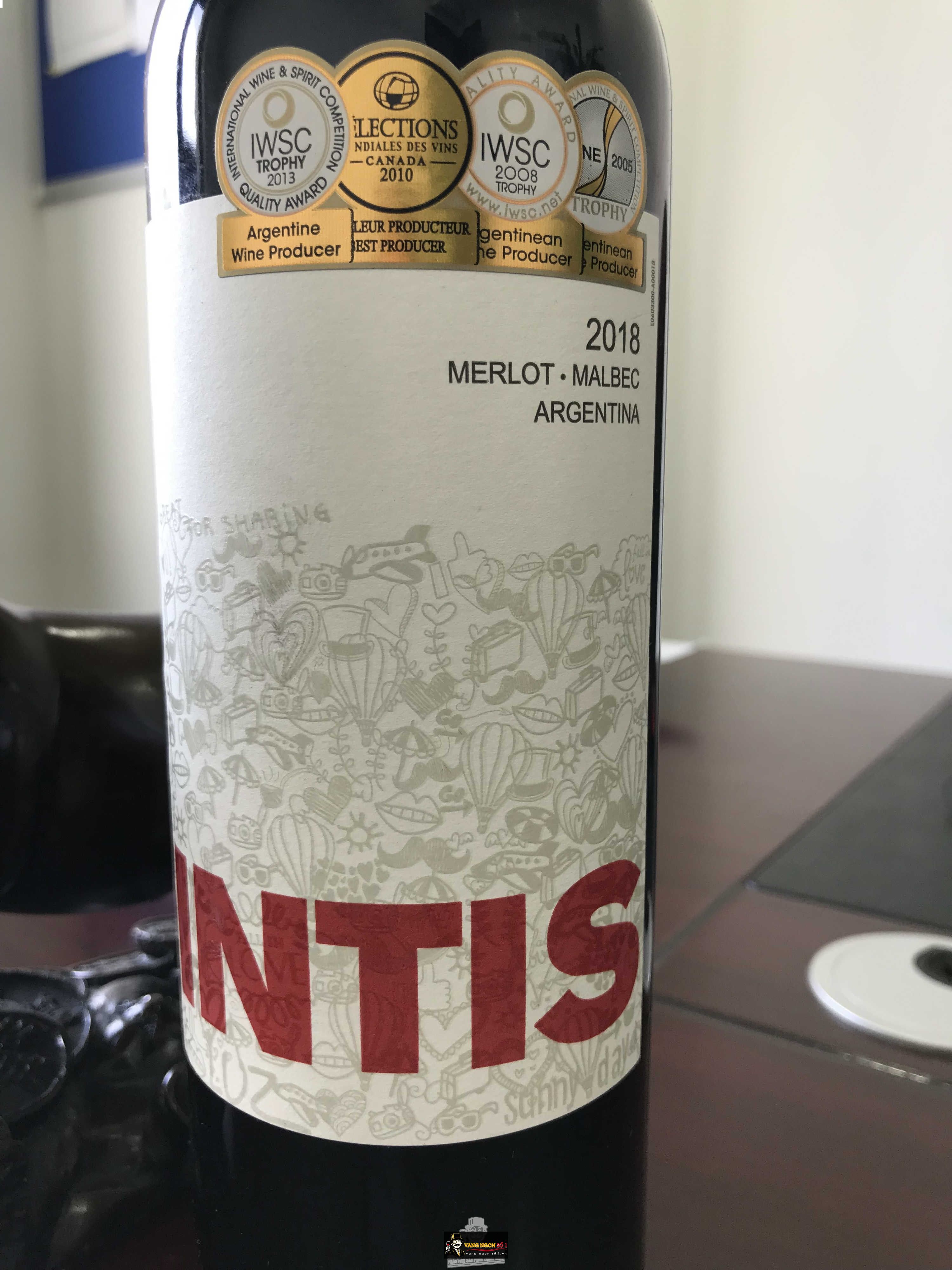 Kết quả hình ảnh cho vang argentina argentina intis merlot malbec