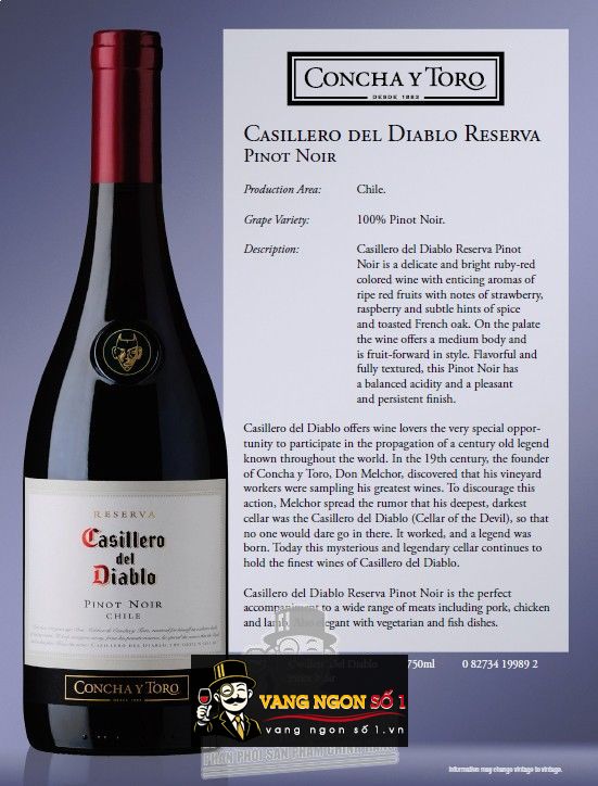 Kết quả hình ảnh cho casillero del diablo pinot noir