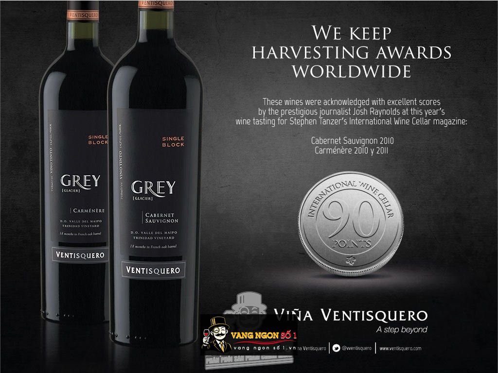 Vang Chile Ventisquero Grey Single Block (red-white)