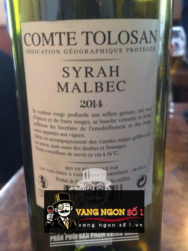 Vang Pháp Comte Tolosan Syrah Malbec