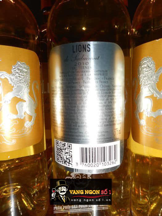Vang Pháp Lions de Suduiraut Sauternes