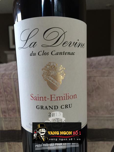 Vang Pháp La Devine de Clos Cantenac St Emilion Grand Cru