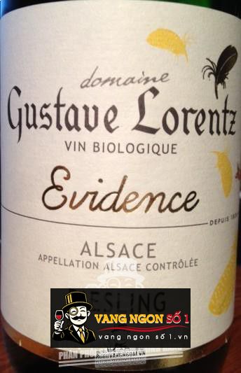 Vang Pháp Gustave Lorentz Evidence Riesling Alsace