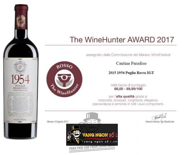 Kết quả hình ảnh cho 1954 PUGLIA PRIMITIVO PARADISO