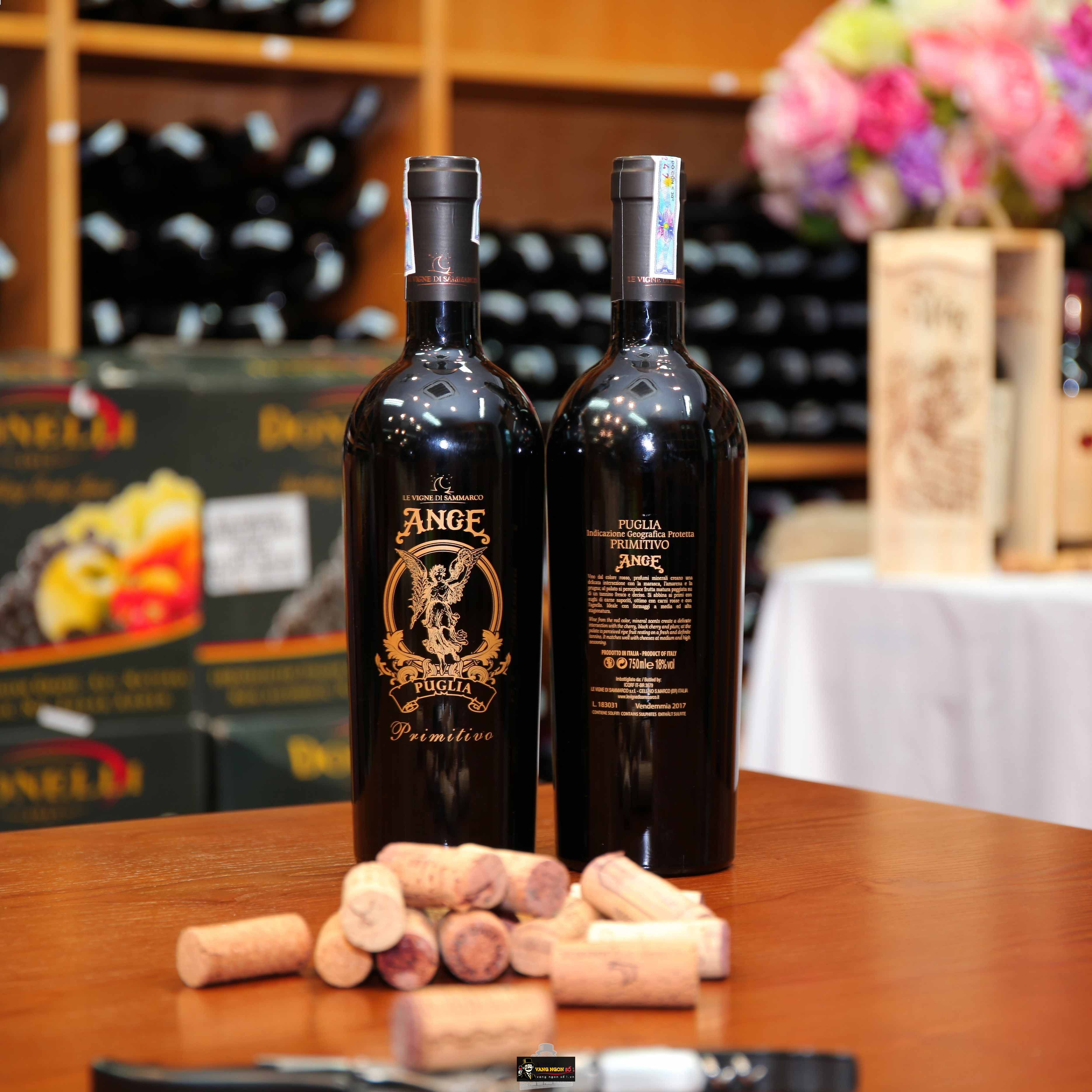 Kết quả hình ảnh cho vang ý ange primitivo 18 đôk