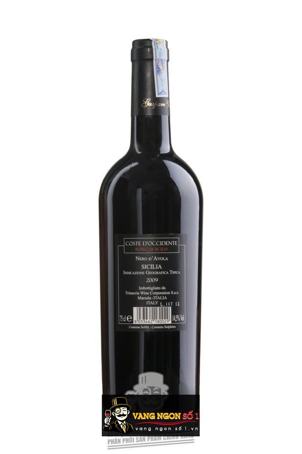 Vang Ý Gaspare Vinci D’occidente Nero d’Avola 2009