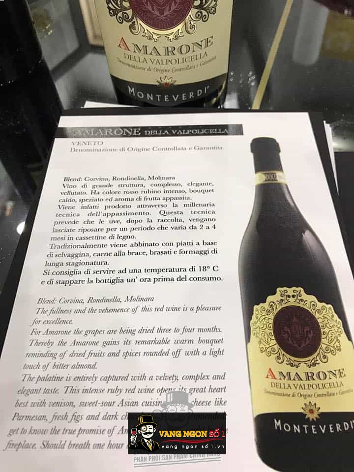 Vang Ý Monteverdi Amarone della Valpolicella