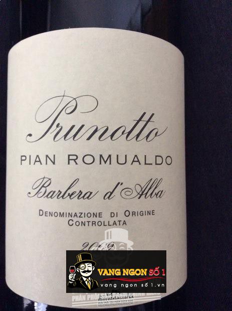Vang Ý Prunotto Pian Romualdo Barbera d