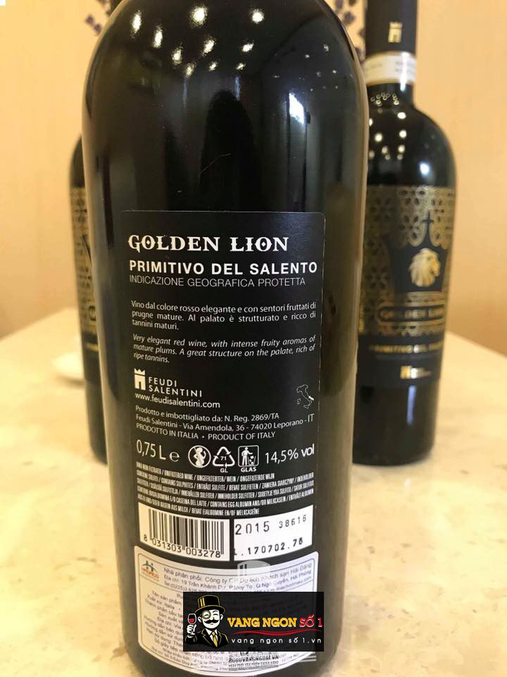 Vang Ý Golden Lion Primitivo Del Salento