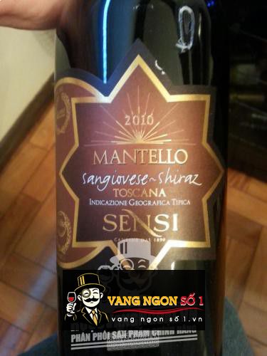 Rượu vang Mantello Sangiovese Shiraz Toscana Sensi