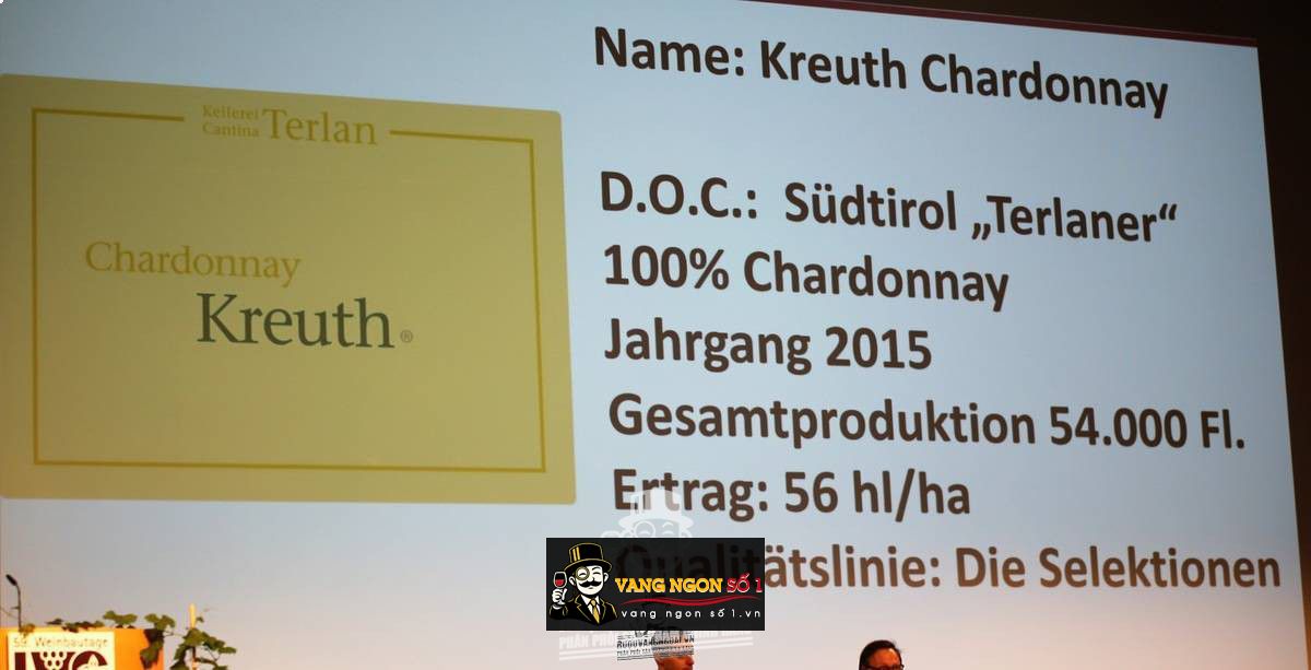 Vang Ý Kreuth Chardonnay DOC Cantina Terlan