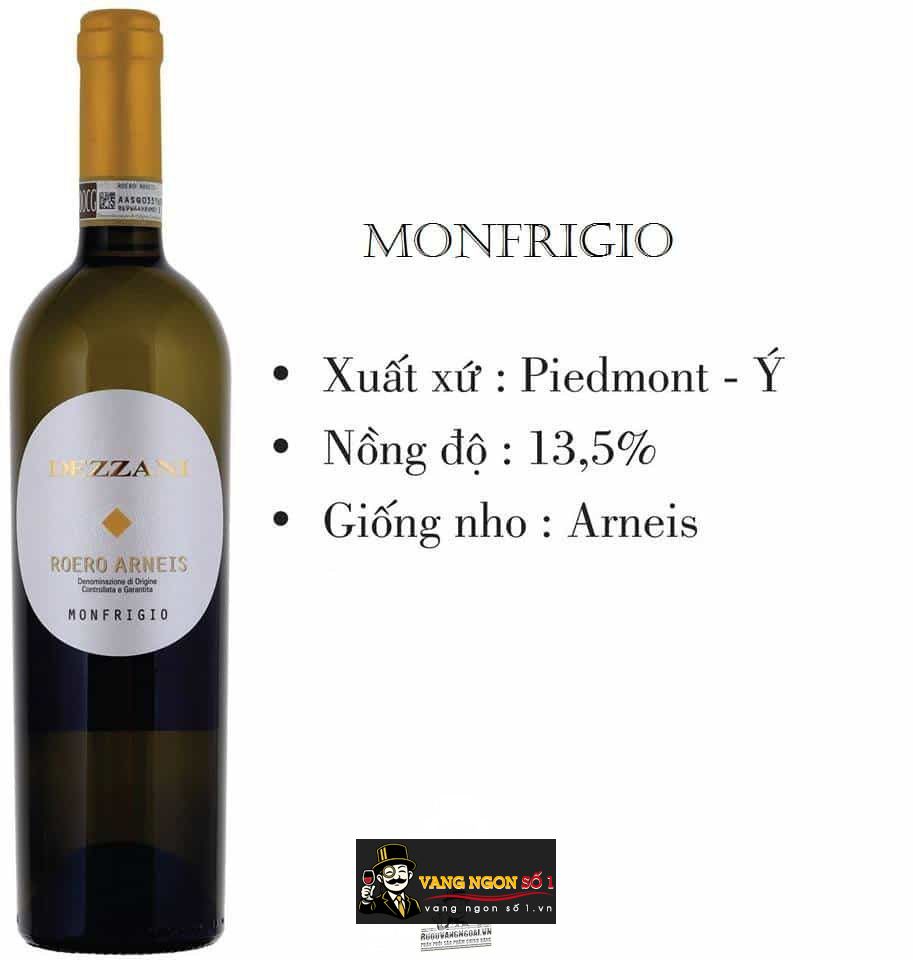 Vang Trắng Dezzani Roero Arneis Monfrigio