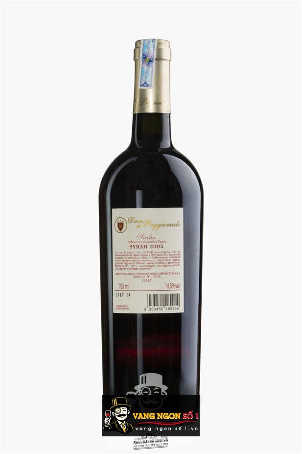 Vang Ý Duca Di Poggioreale Syrah 2005