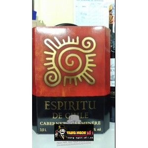 Vang bịch Chile mặt trời ESPIRITU DE CHILE 3 lít bn2