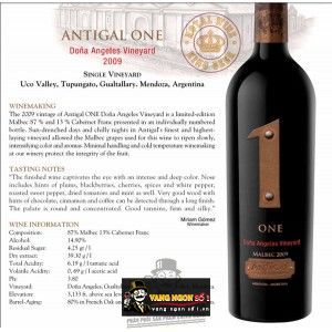 Vang Argentina 1 One Malbec La Dolores Vineyard Antigal bn1