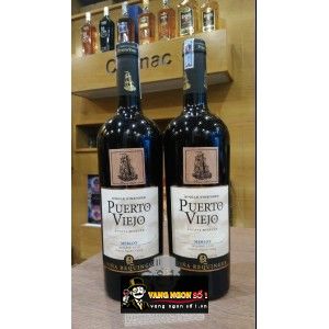 Vang Chile mác gỗ Puerto Viejo Merlot bn1