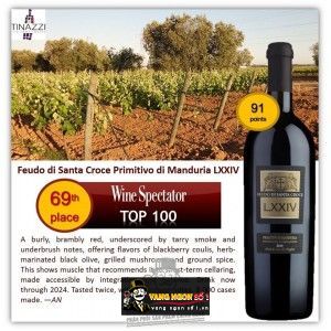 Vang Ý Feudo Di Santa Croce LXXIV Primitivo di Manduria bn1