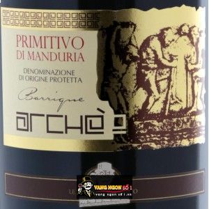 Vang ý ARCHE Primitivo di Manduria bn1