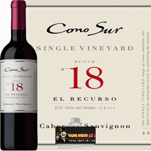 Vang Chile CONO SUR 18 SINGLE VINEYARD CABERNET SAUVIGNON bn3