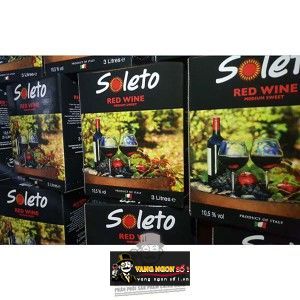 Vang Ý Ngọt SOLETO RED WINE 3L bn1
