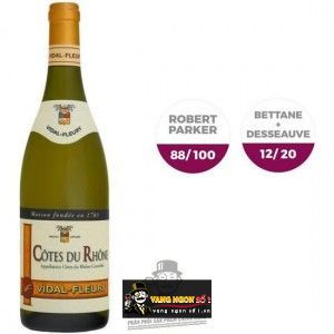 Vang Pháp COTES DU RHONE VIDAL FLEURY BLANC bn2
