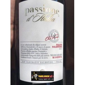 Vang Ý PASSIONE D‘ITALIA SALICE SALENTINO NEGROAMARO RISERVA bn2