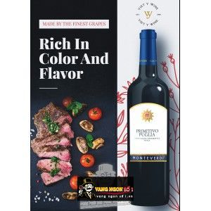 Vang Ý Primitivo Puglia Monteverdi 14,5% Cao cấp bn2