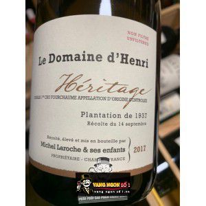 Vang Pháp Le Domaine dHenri Heritage Fourchaume Hảo hạng bn1