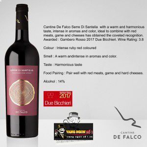 Vang Ý SERRE DI SANT ELIA Squinzano DOP Rosso bn1