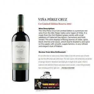 Vang Chile Perez Cruz Cabernet Sauvignon Limited Edition bn2