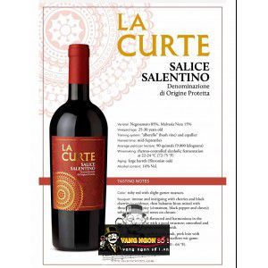 Vang Ý La Curte Salice Salentino blend bn1