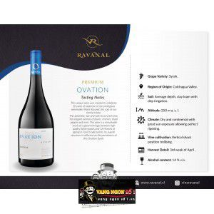 Vang Chile Ovation Ravanal 50 Năm Syrah bn2