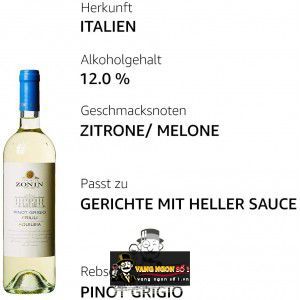 Vang Ý Zonin Classici Pinot Grigio Friuli Aquileia bn3