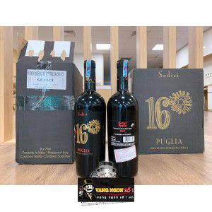Rượu vang  Ý 16 SEDICI PUGLIA 16 độ uống ngon bn3