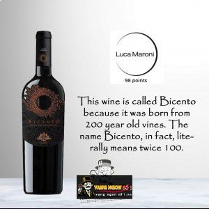 Vang Ý Bicento Nativ 98 điểm uống ngon bn1