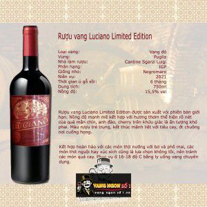 Vang Ý Luciano Limited Edition Negroamaro Puglia uống ngon bn1