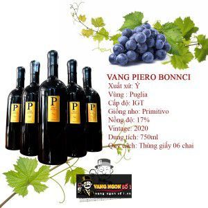 Rượu Vang Ý Piero Bonnci Primitivo 17 Độ uống ngon bn3