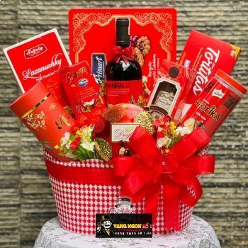 Giỏ Quà biếu Tết Rượu Vang Monralo sang trong làm quà biếu