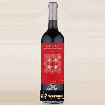 Rượu Vang Ý Sistina Montepulciano dAbruzzo DOC cao cấp bn1