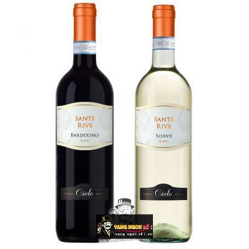 Vang Ý Sante Rive Cielo Barrdolino Đỏ - Trắng